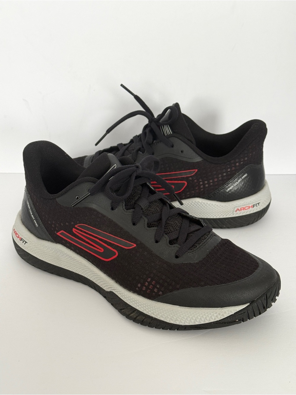 Skechers Viper Court Pro Men's Pickleball Shoes in Black & Red Size 8.5